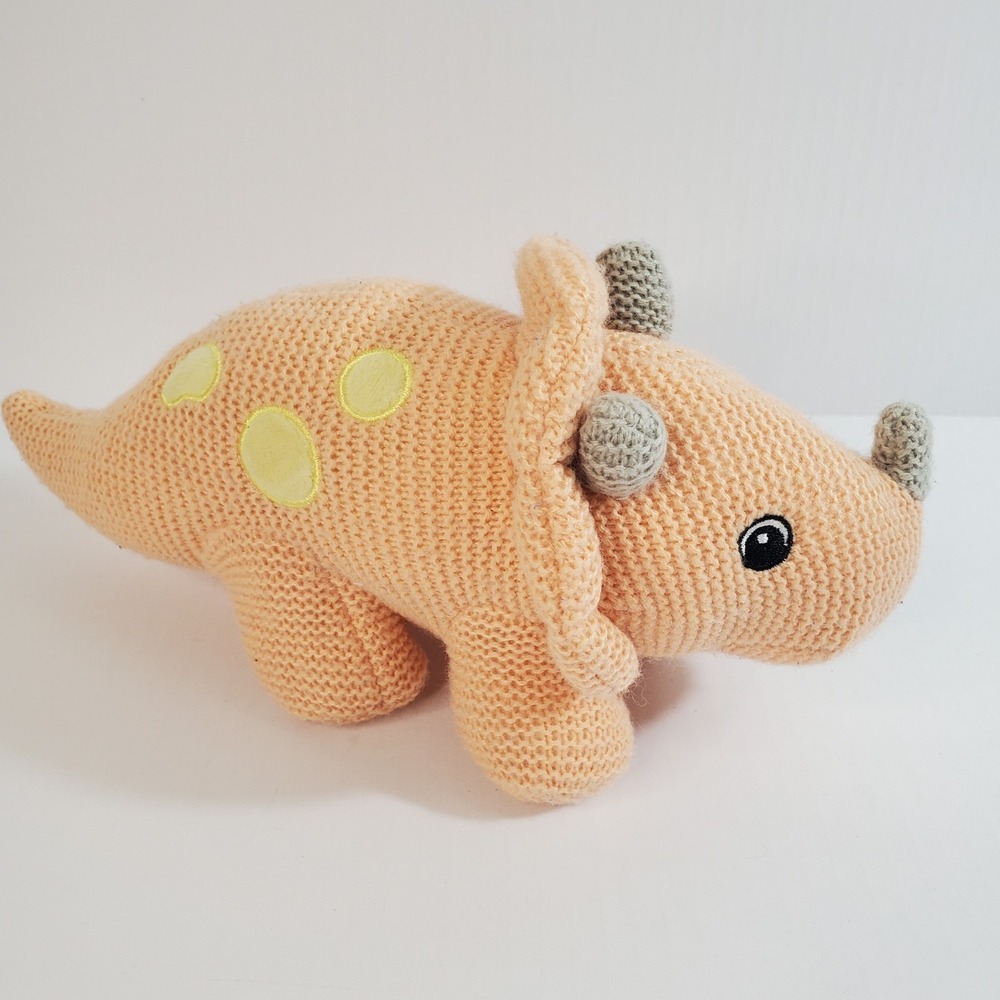 Spark Create Imagine Knit Thermal Weave Peach Stegosaurus Rattle‎ Dinosaur Plush